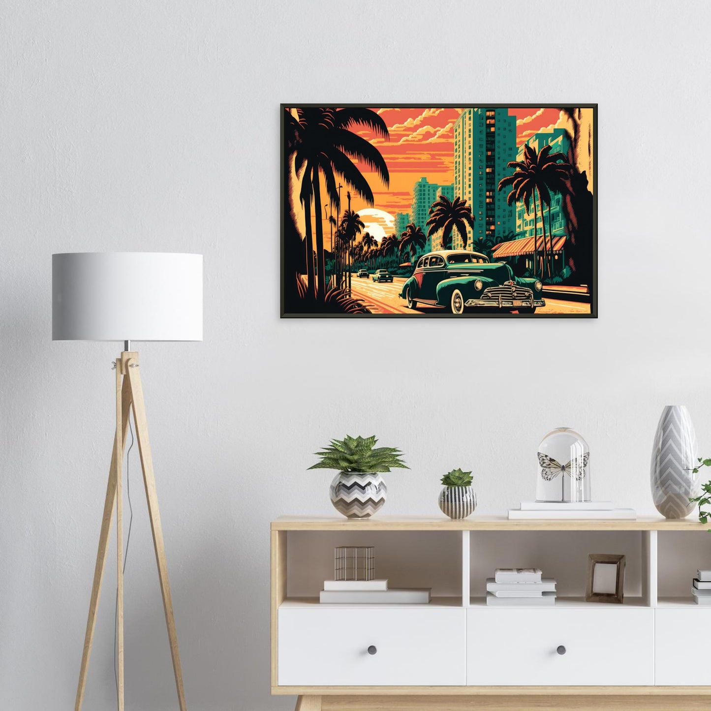 Retro Miami, Poster mit Alurahmen - Stiersbeste