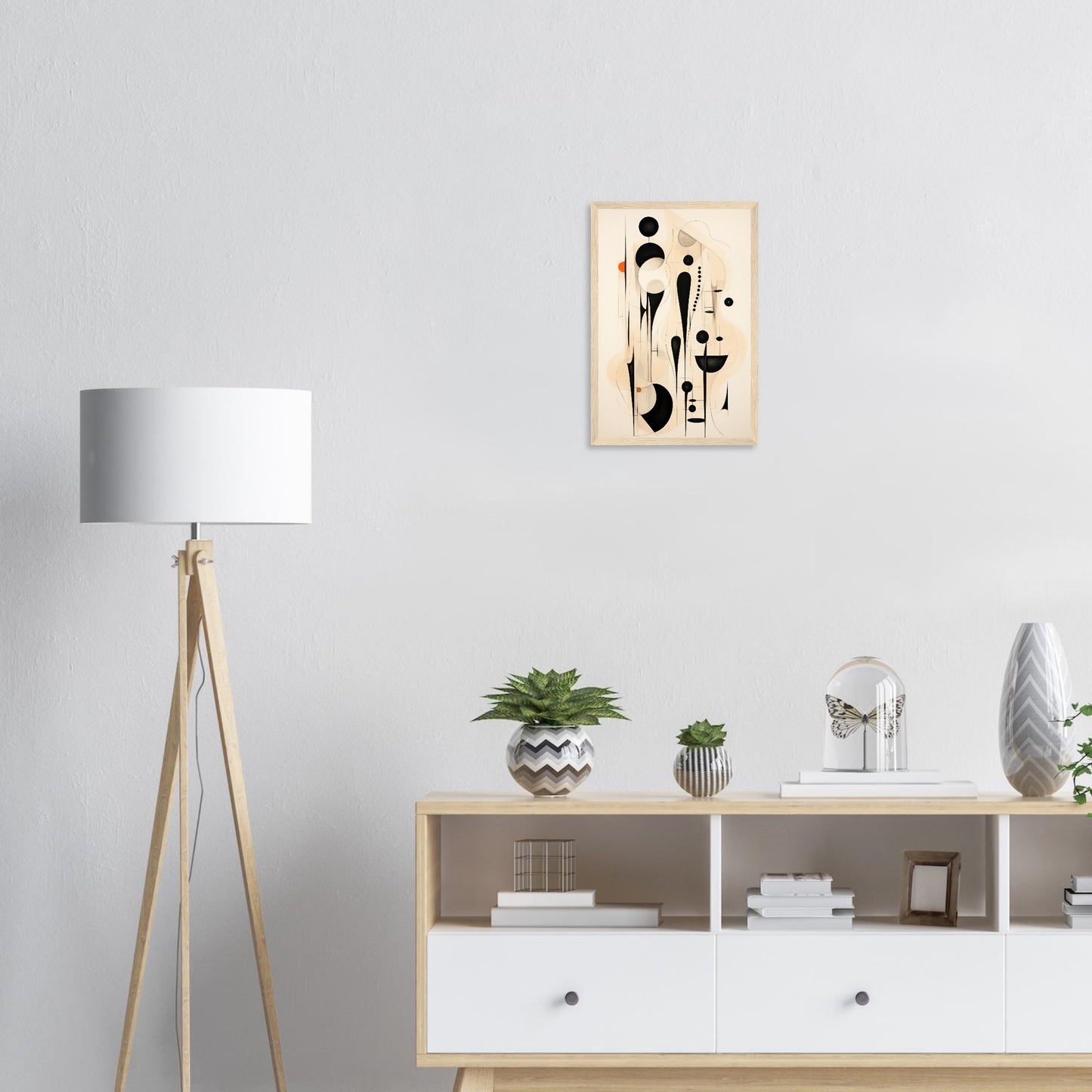 Form in Schwarz, Poster mit Holzrahmen - Stiers Beste