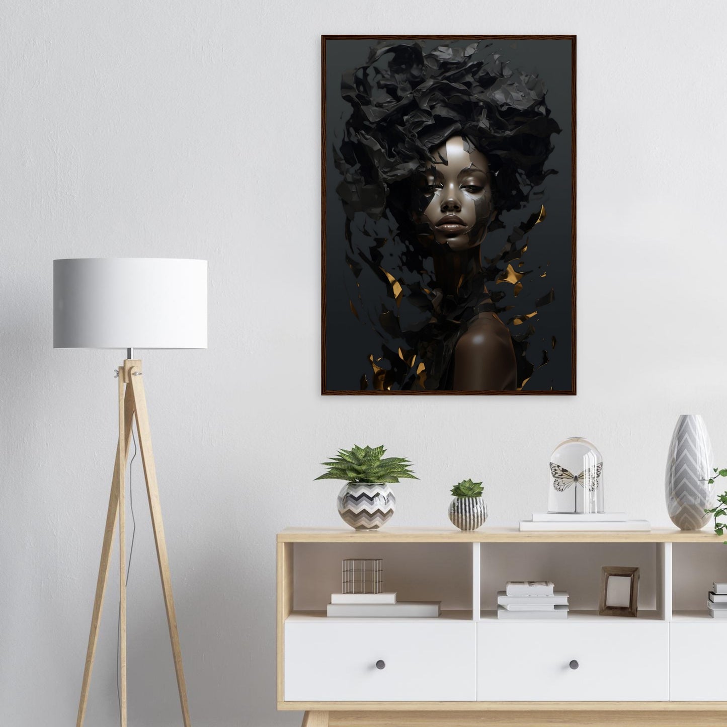Dark Fragments, Poster mit Holzrahmen - Stiers Beste