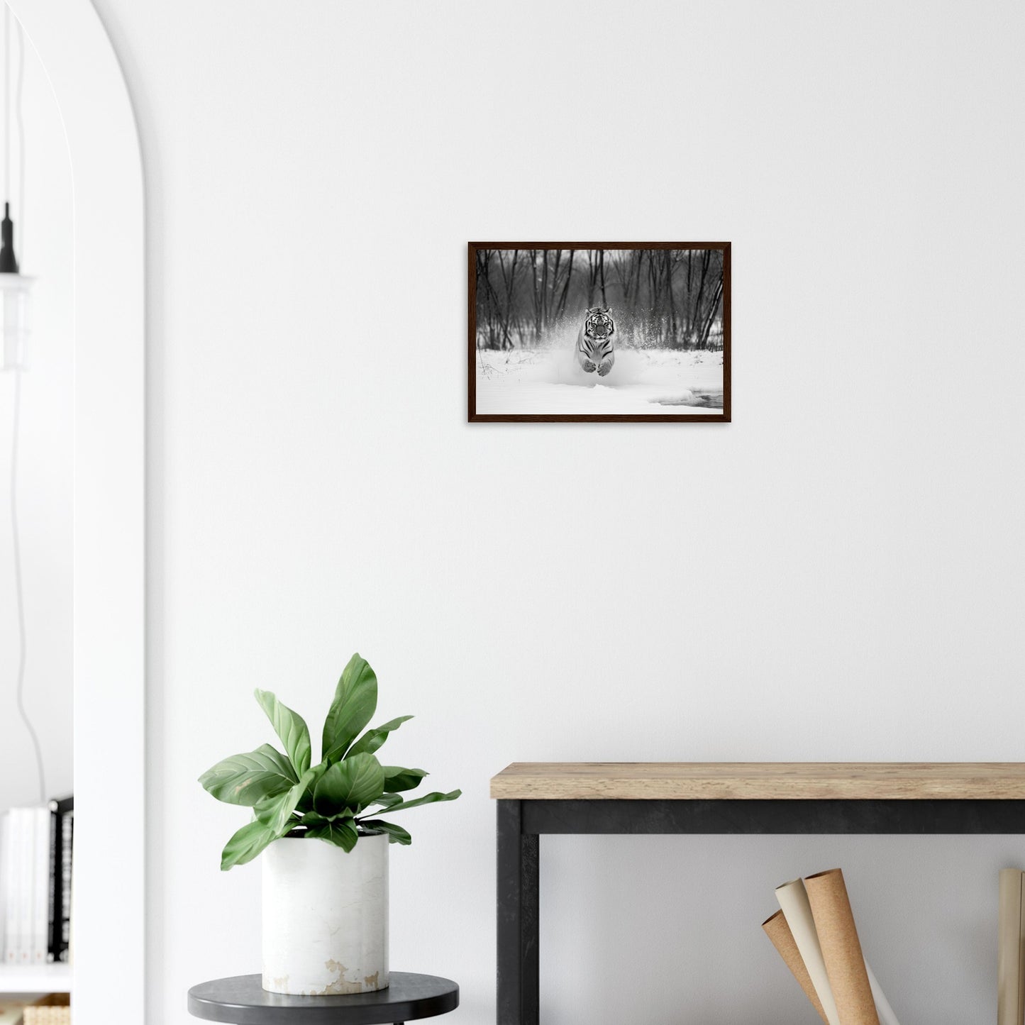 Die Jagd, Poster mit Holzrahmen - Stiersbeste