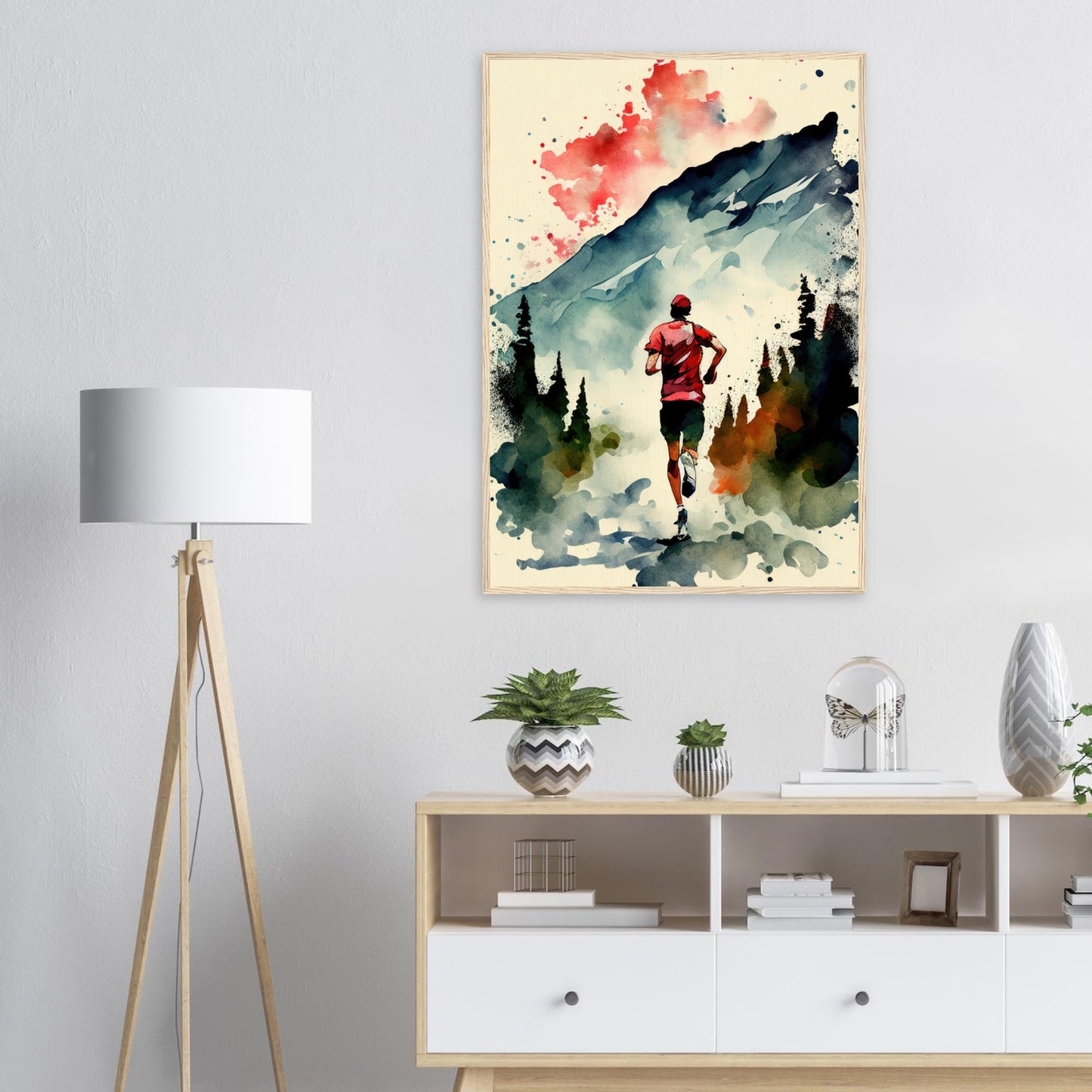 Nature Run, Poster mit Holzrahmen - Stiersbeste