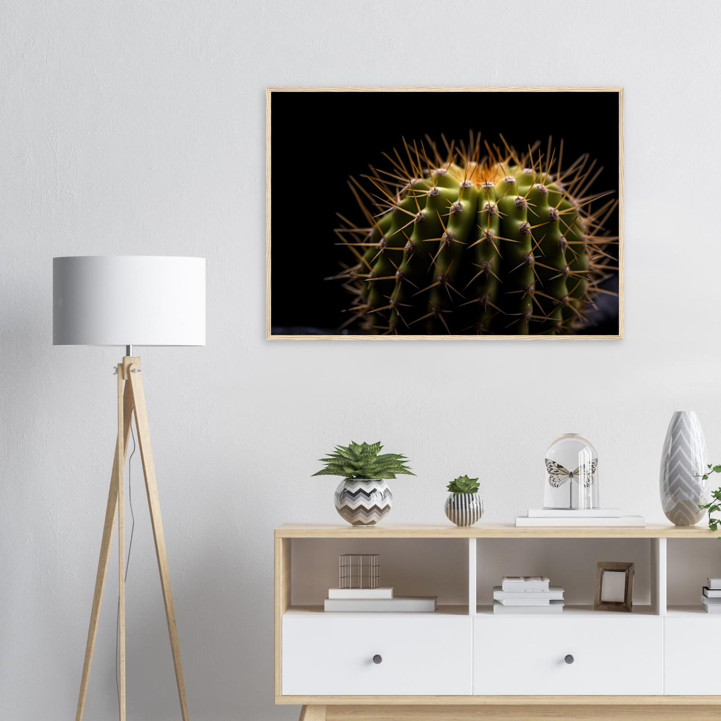 Kaktus in the Studio, Poster mit Holzrahmen - Stiers Beste