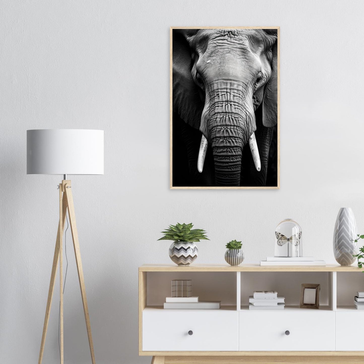 Dickhäuter, Poster mit Holzrahmen - Stiersbeste