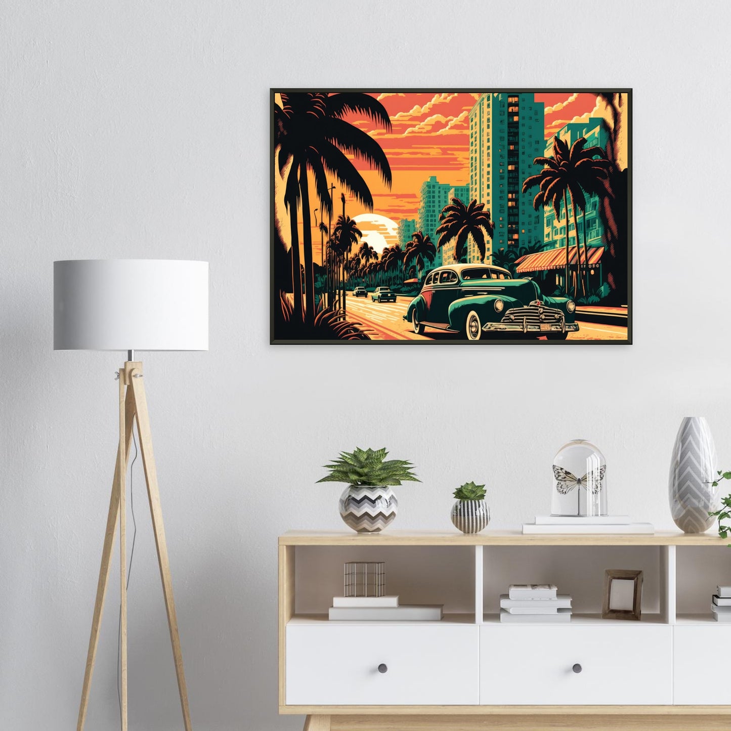 Retro Miami, Poster mit Alurahmen - Stiersbeste