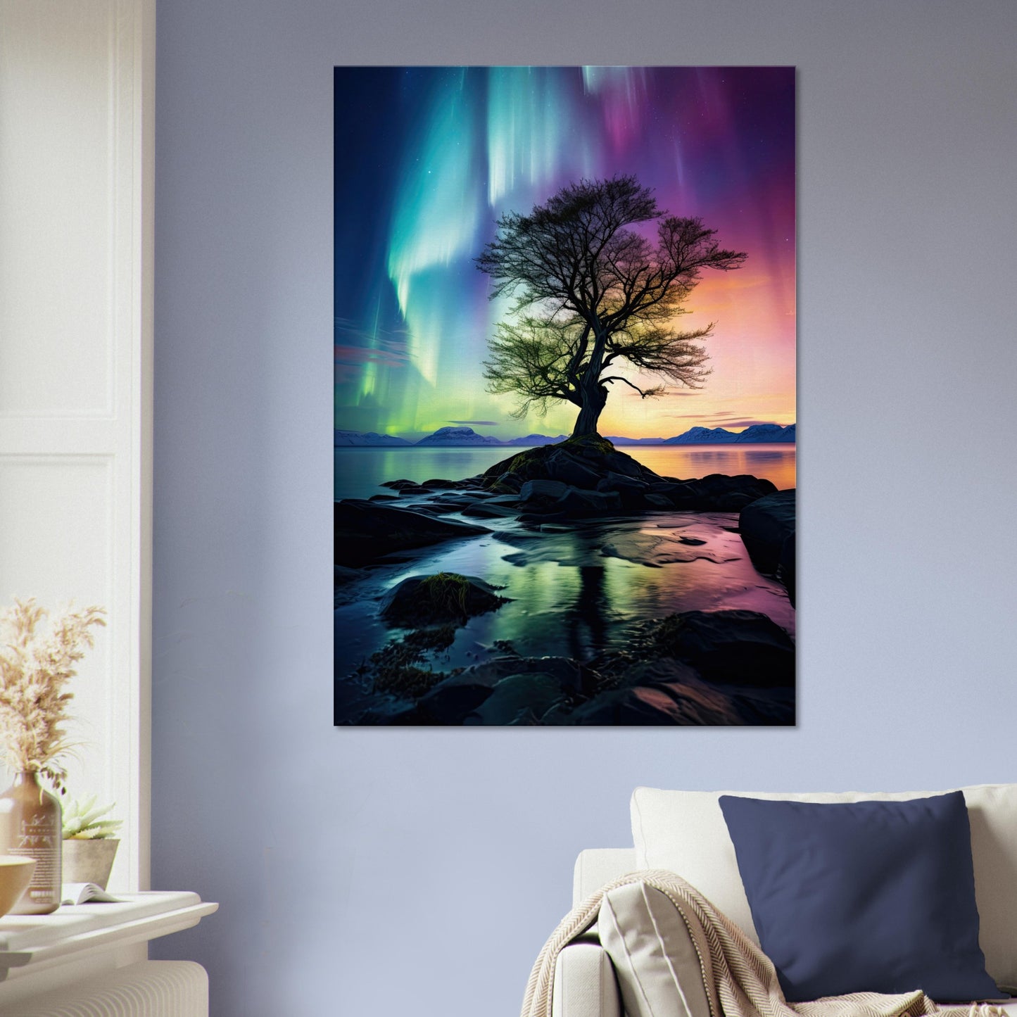 Polarlicht Baum, Leinwanddruck - Stiers Beste