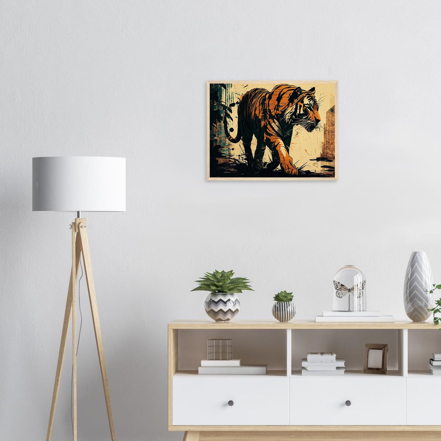 Imposante Streifen, Poster mit Holzrahmen - Stiersbeste