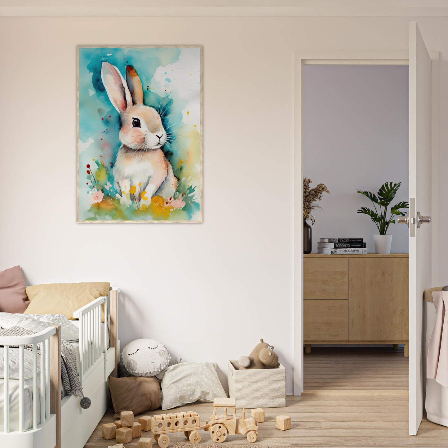 Hoppelino's lustige Streiche, Poster mit Holzrahmen - Stiersbeste