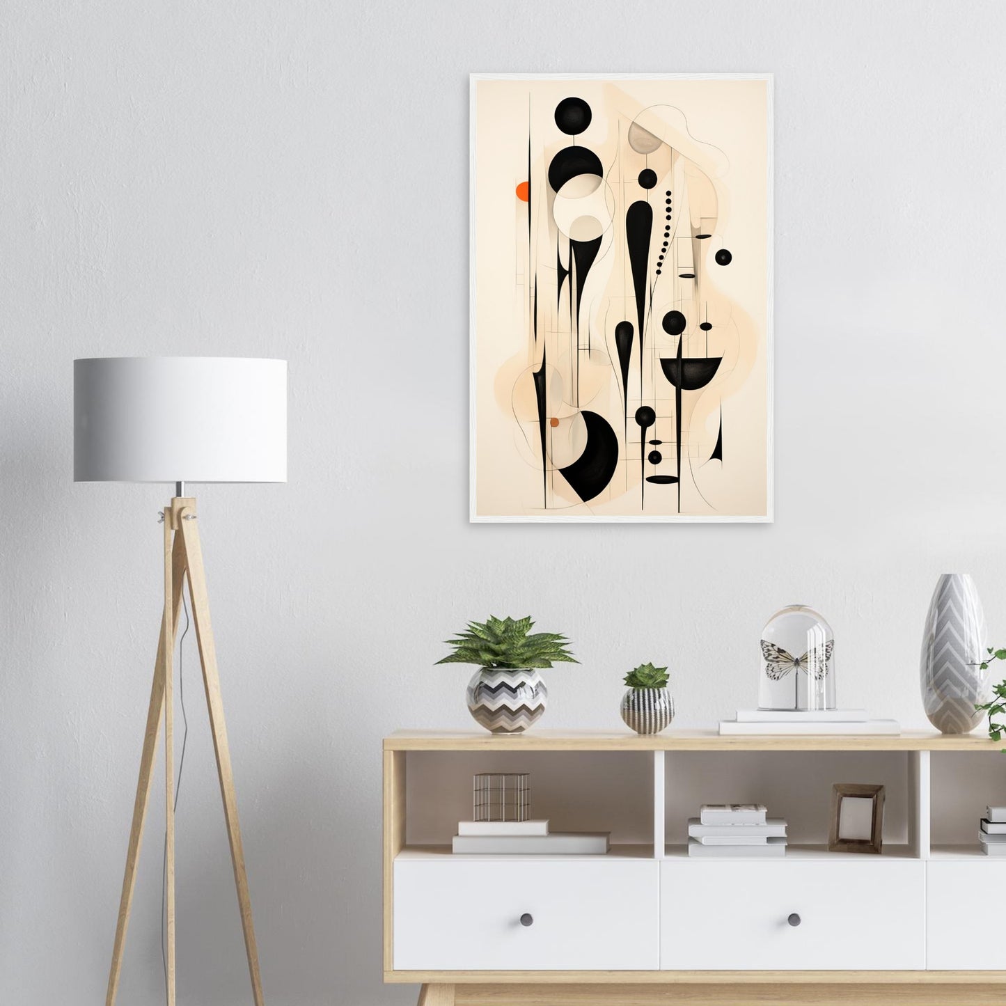 Form in Schwarz, Poster mit Holzrahmen - Stiers Beste