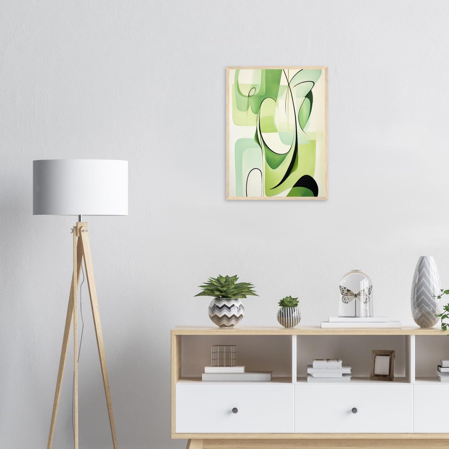 Grüne Symphonie, Poster mit Holzrahmen - Stiers Beste