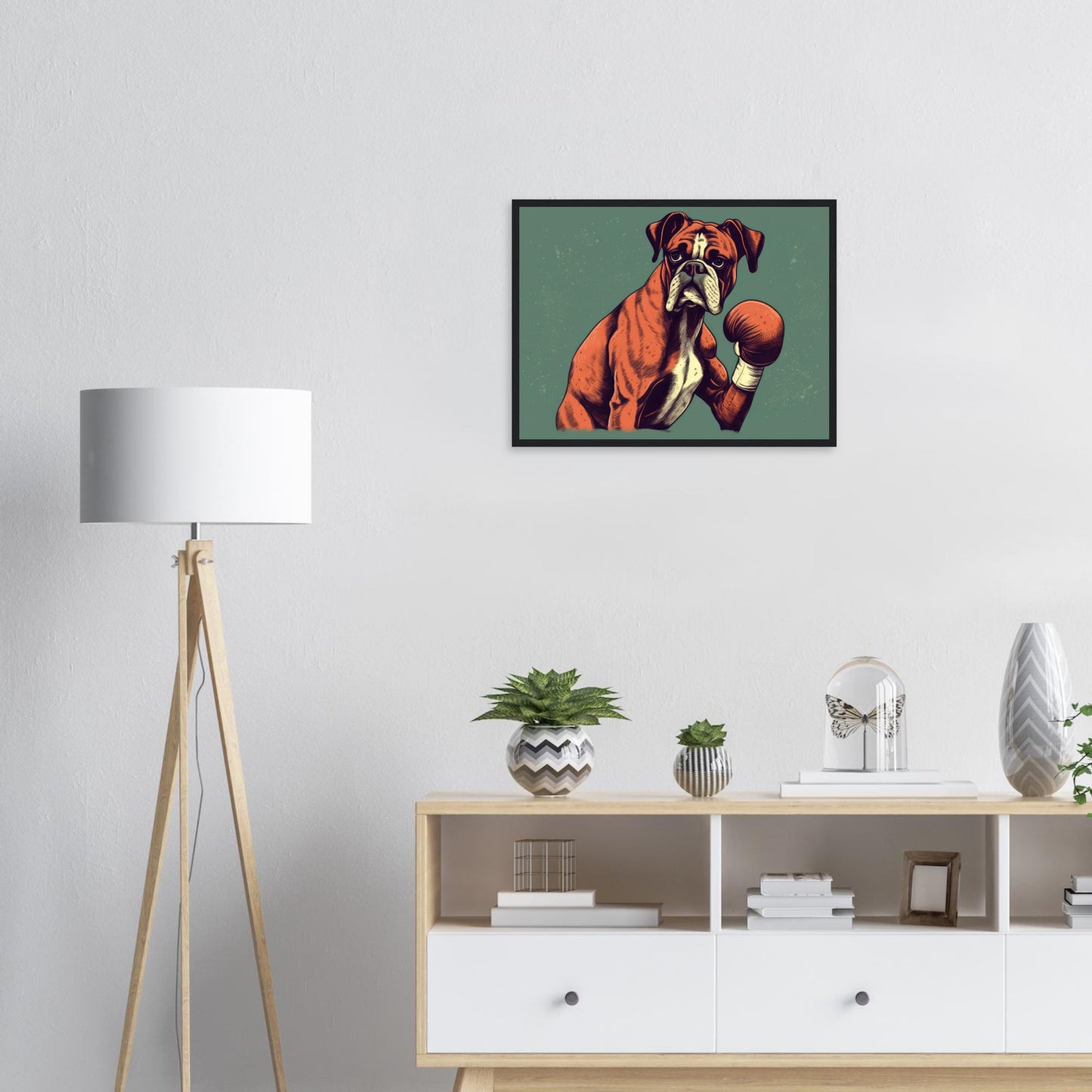 Boxer Boxer, Poster mit Holzrahmen - Stiersbeste