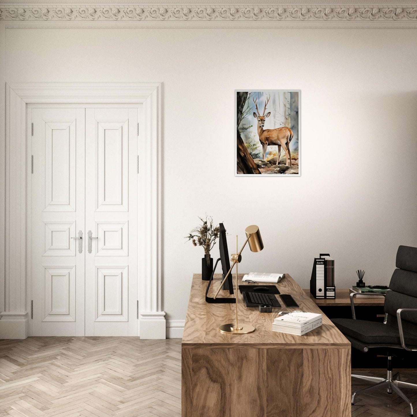 Echos der Natur, Poster mit Holzrahmen - Stiersbeste