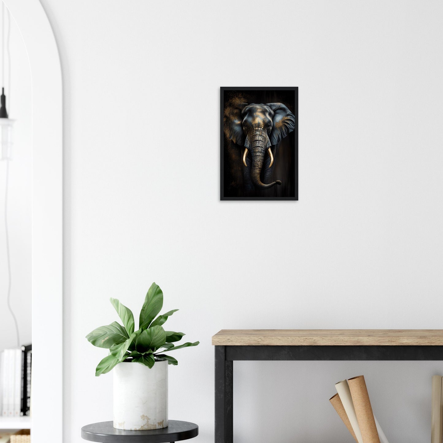 Der glanzvolle Elefant, Poster mit Holzrahmen - Stiersbeste