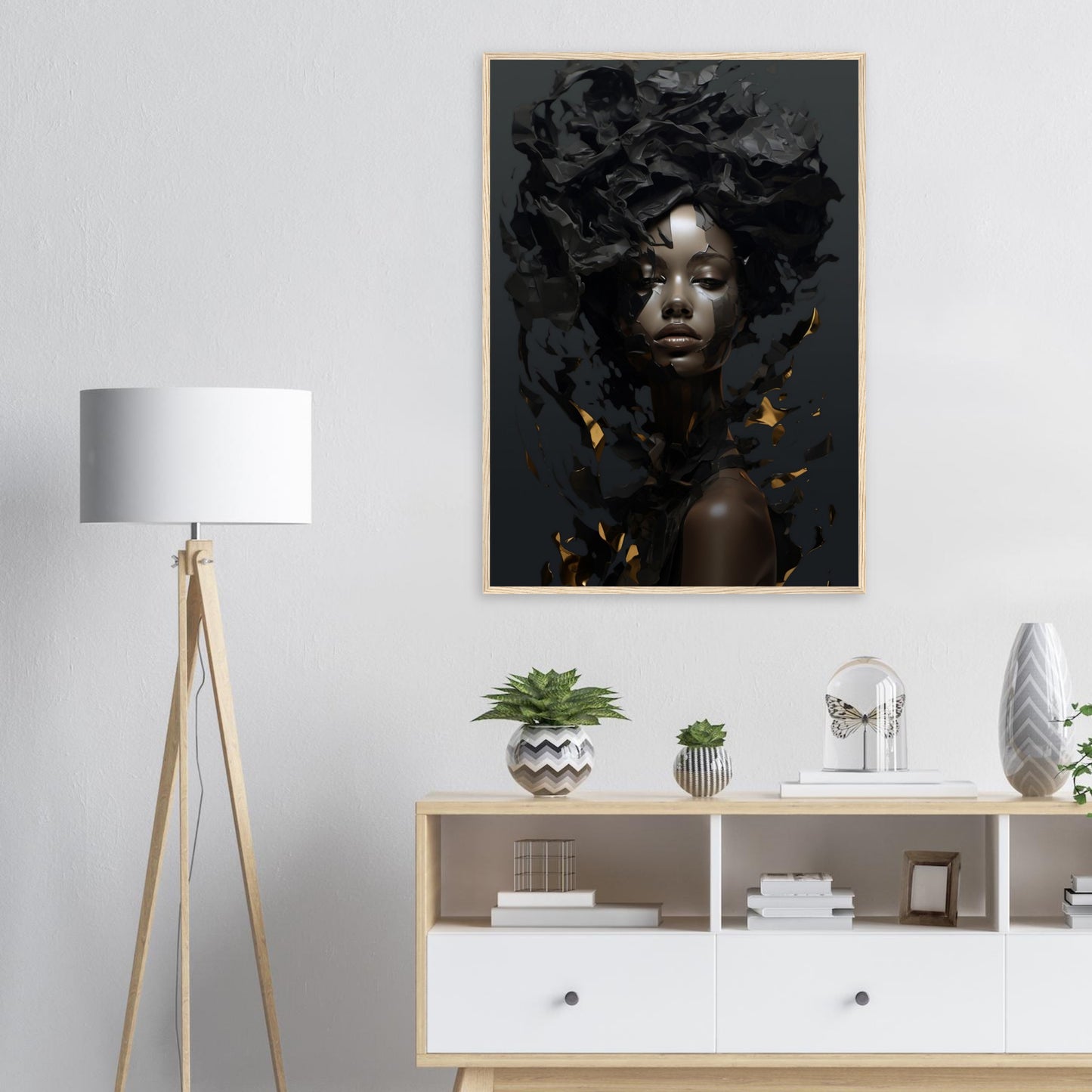 Dark Fragments, Poster mit Holzrahmen - Stiers Beste