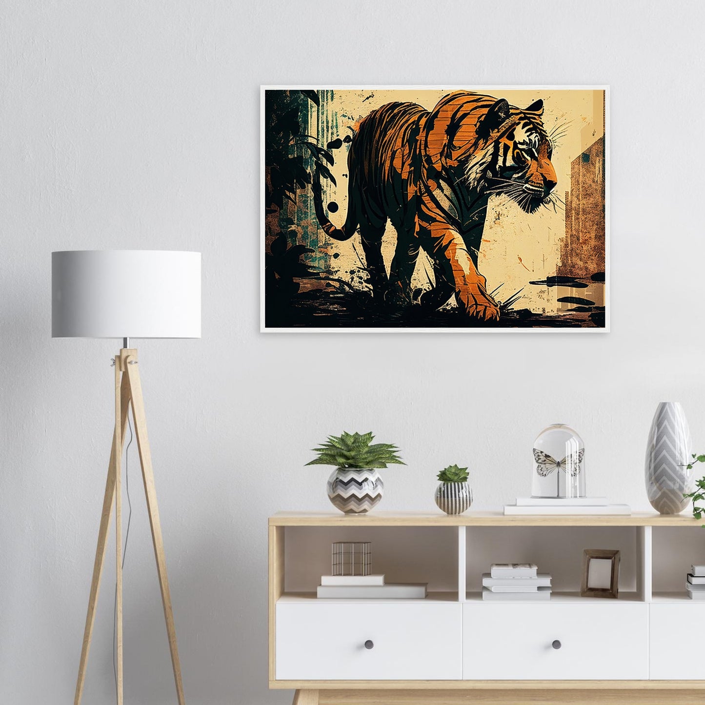 Imposante Streifen, Poster mit Holzrahmen - Stiersbeste