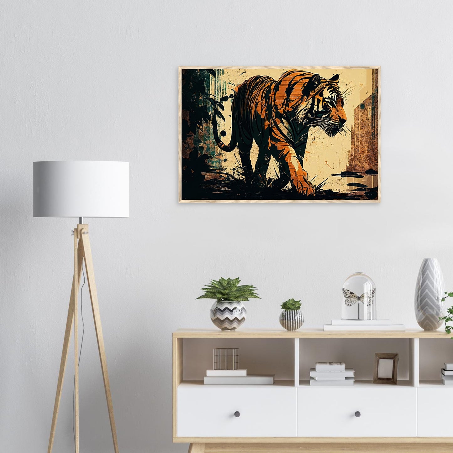 Imposante Streifen, Poster mit Holzrahmen - Stiersbeste