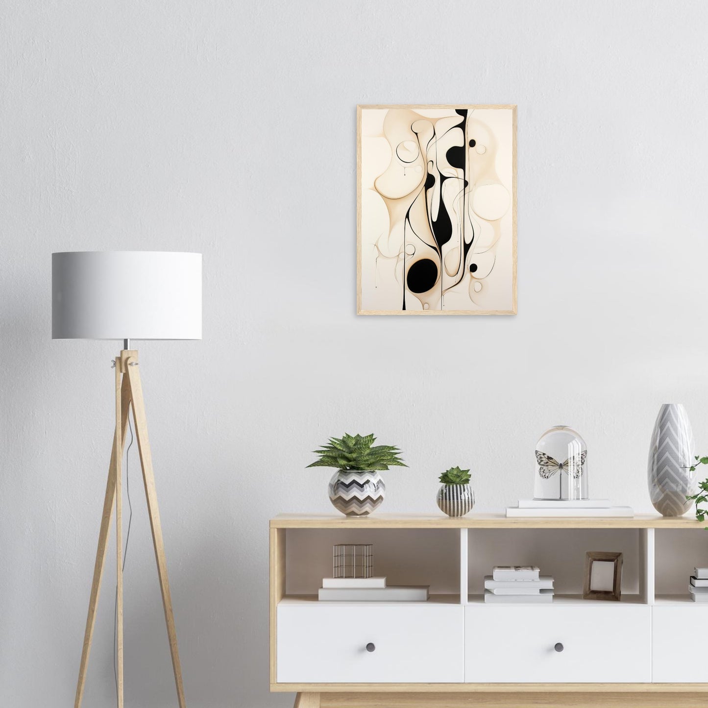 Harmonisch Schwarz, Poster mit Holzrahmen - Stiers Beste