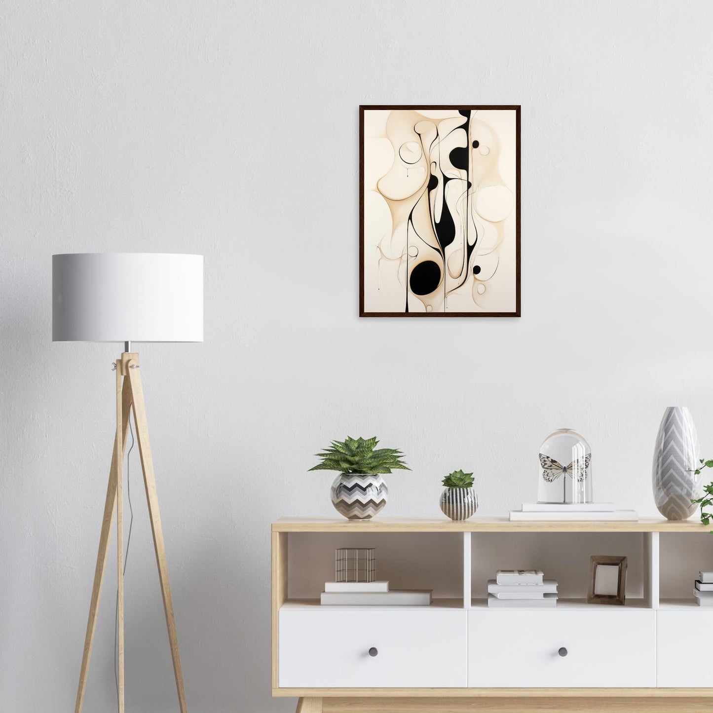 Harmonisch Schwarz, Poster mit Holzrahmen - Stiers Beste