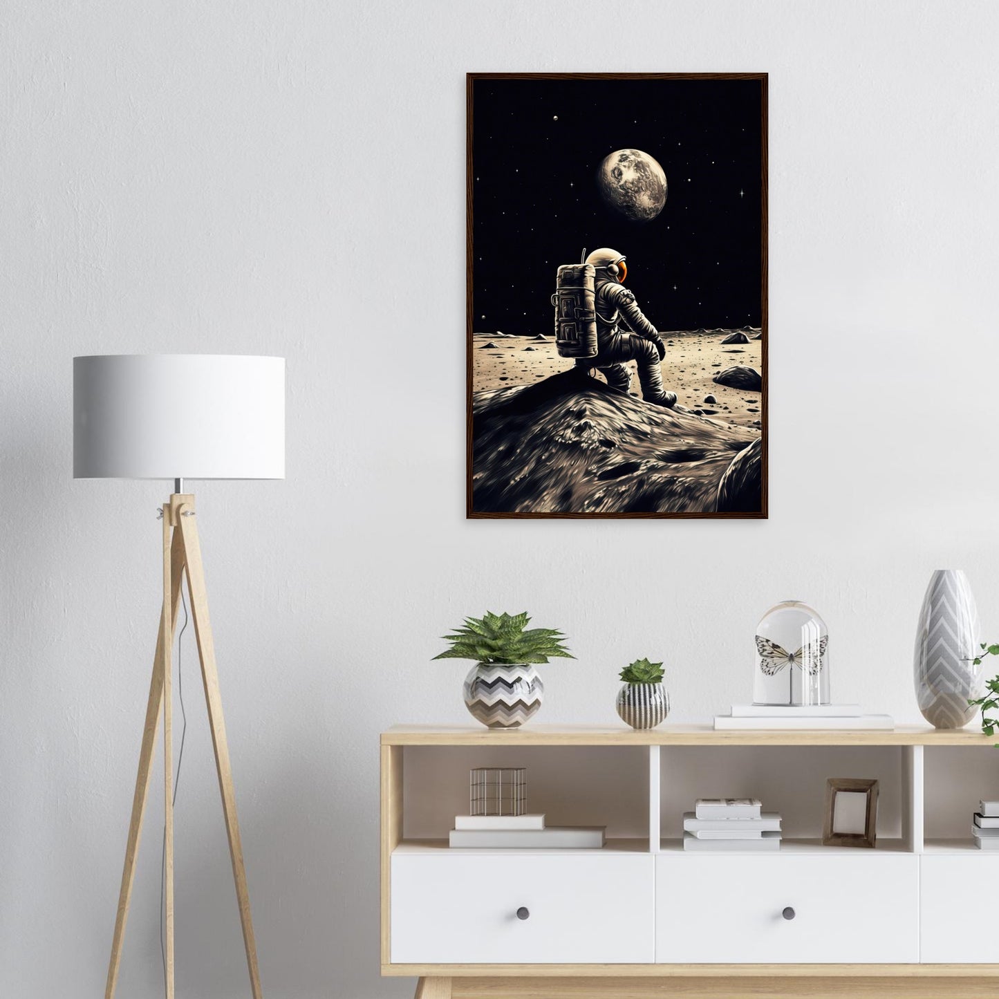 Moon Sit In, Poster mit Holzrahmen - Stiers Beste