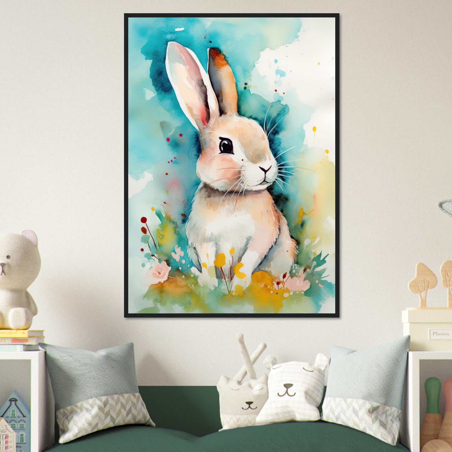 Hoppelino's lustige Streiche, Poster mit Holzrahmen - Stiersbeste