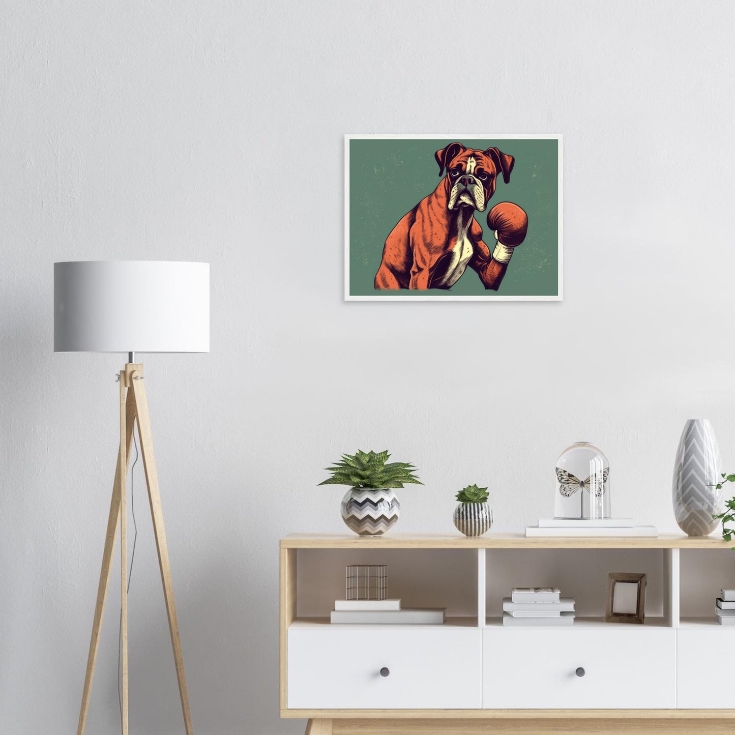 Boxer Boxer, Poster mit Holzrahmen - Stiersbeste