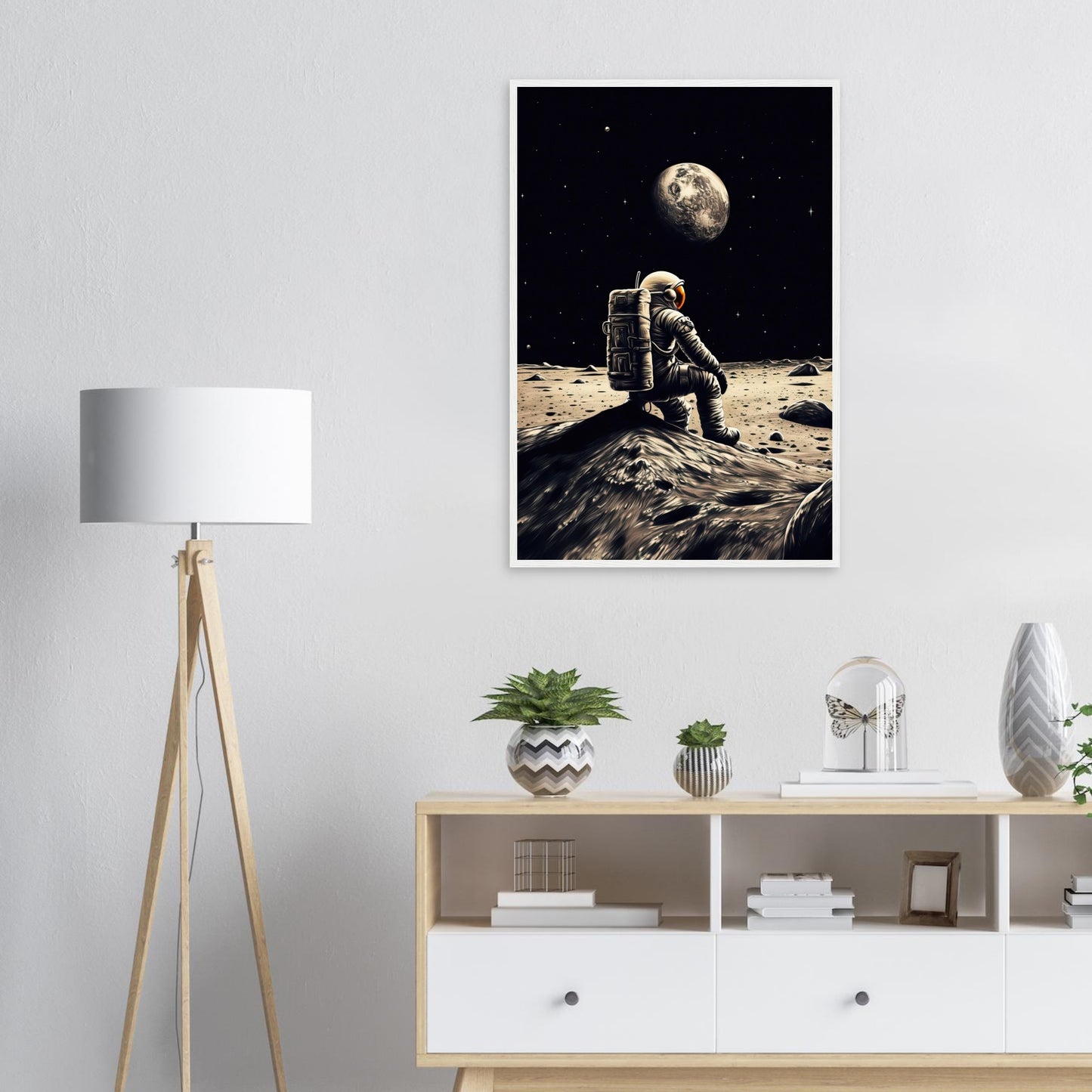 Moon Sit In, Poster mit Holzrahmen - Stiers Beste