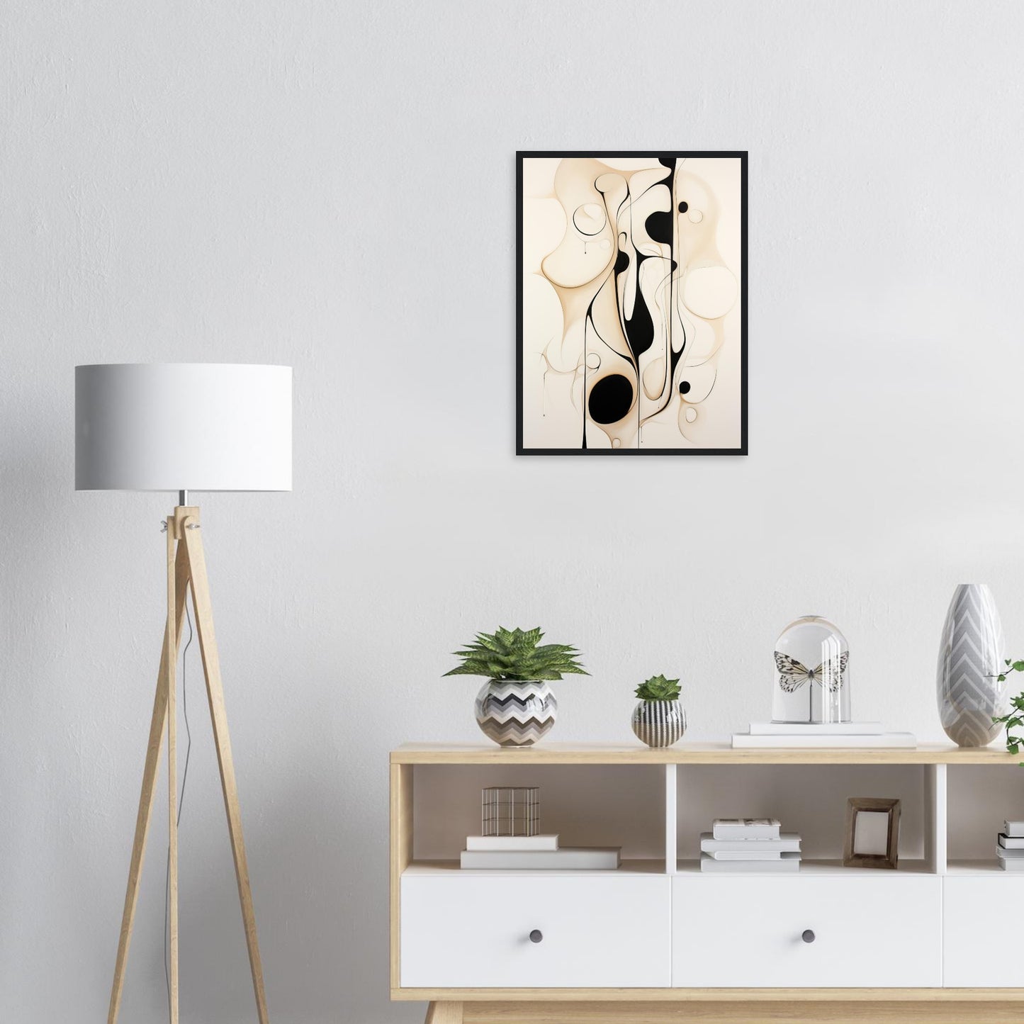 Harmonisch Schwarz, Poster mit Holzrahmen - Stiers Beste