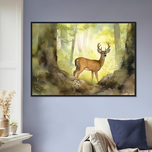 In den Wäldern der Majestät, Poster mit Holzrahmen - Stiersbeste