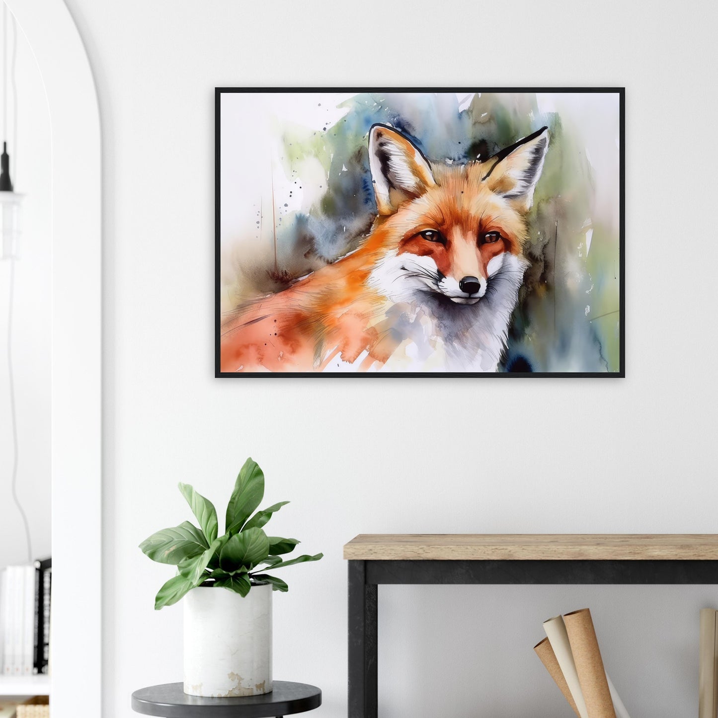 Magie des Fuchsgeistes, Poster mit Holzrahmen - Stiersbeste