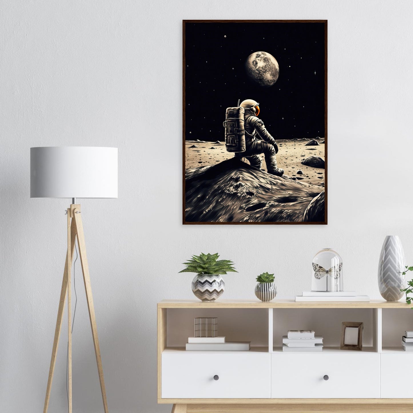 Moon Sit In, Poster mit Holzrahmen - Stiers Beste