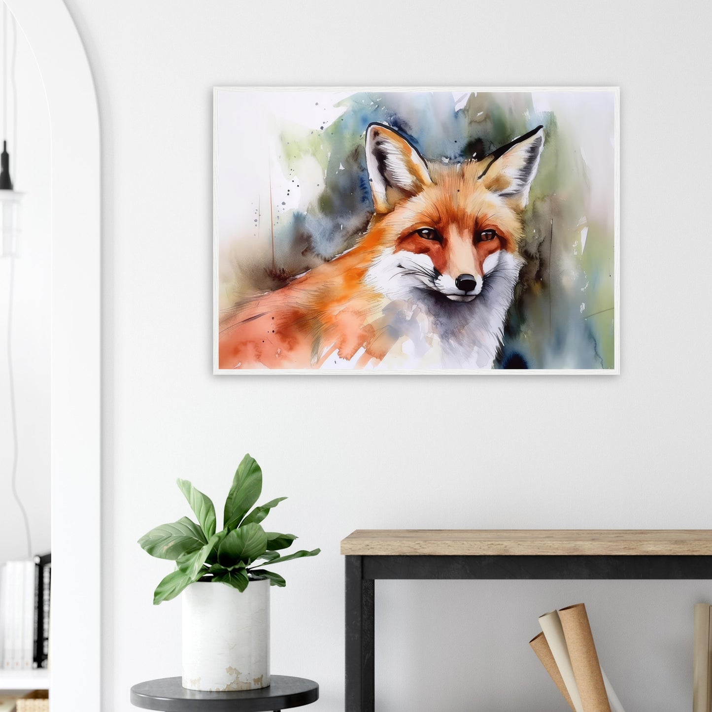 Magie des Fuchsgeistes, Poster mit Holzrahmen - Stiersbeste