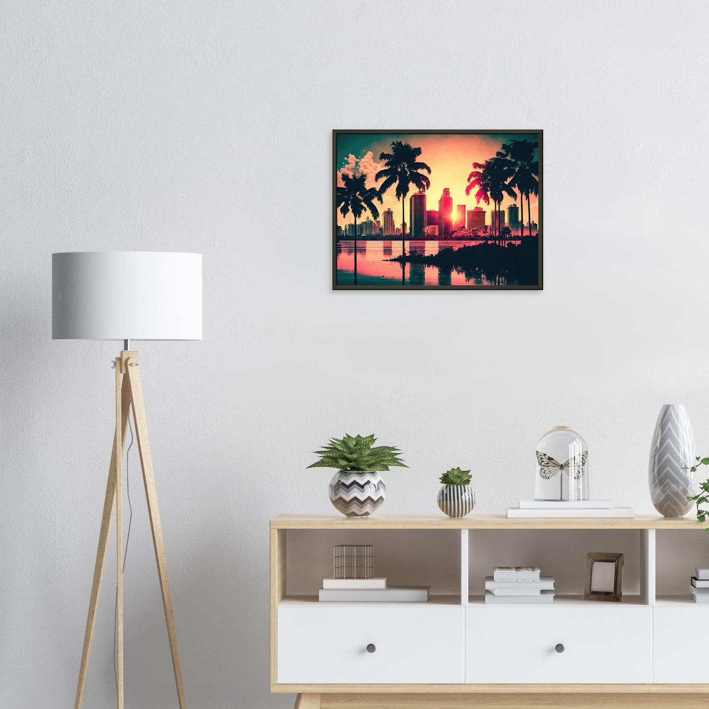 Miami Sunset, Poster mit Alurahmen - Stiersbeste