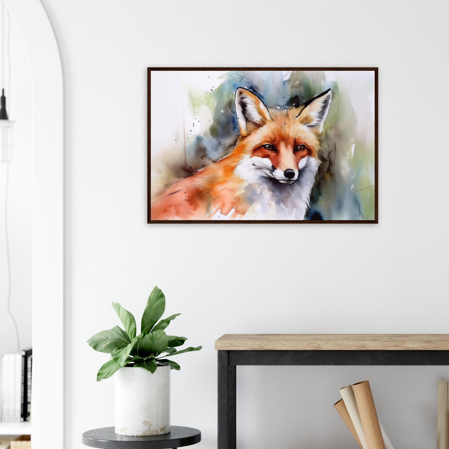 Magie des Fuchsgeistes, Poster mit Holzrahmen - Stiersbeste