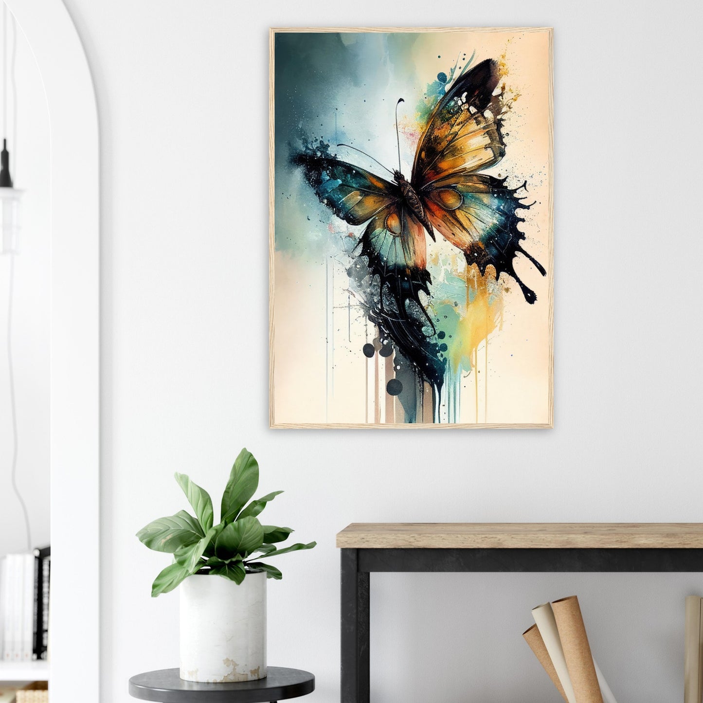 Magical Butterfly, Poster mit Holzrahmen - Stiersbeste