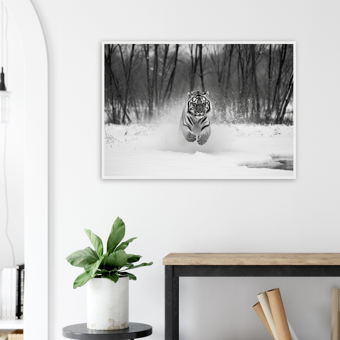 Die Jagd, Poster mit Holzrahmen - Stiersbeste