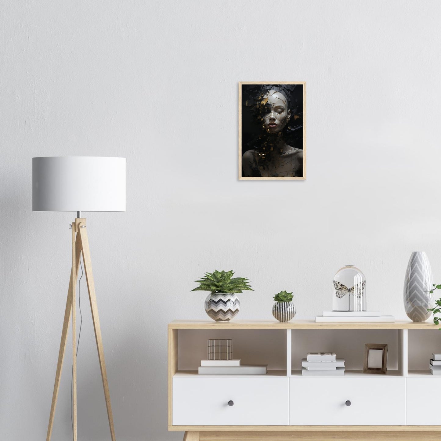 Fragmentiert, Poster mit Holzrahmen - Stiers Beste