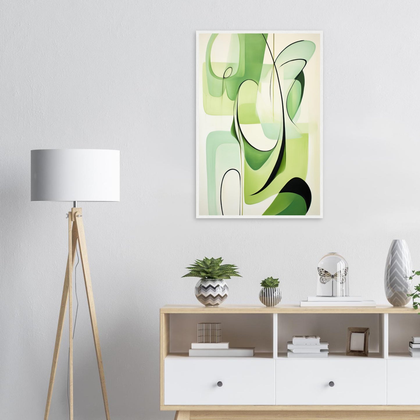 Grüne Symphonie, Poster mit Holzrahmen - Stiers Beste