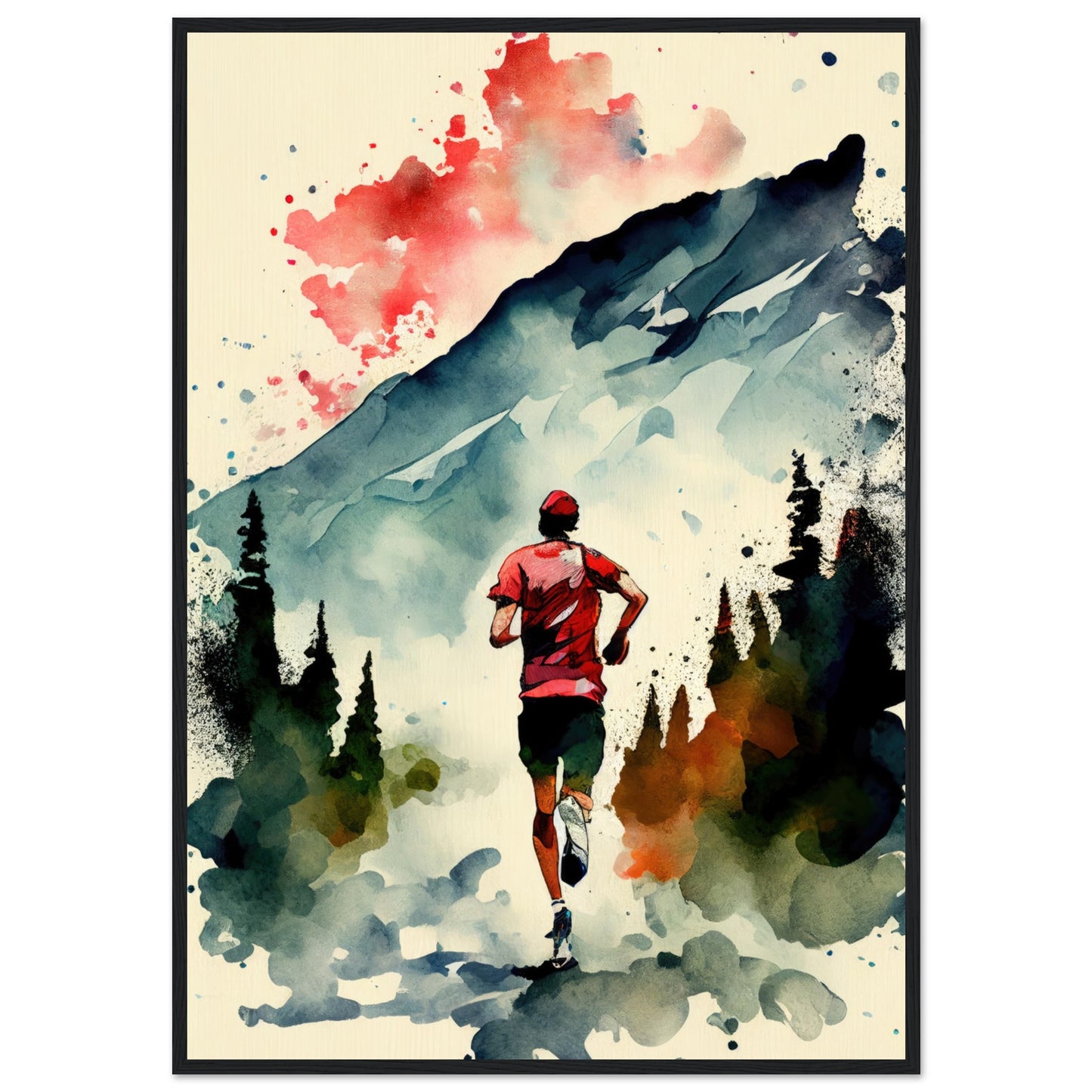 Nature Run, Poster mit Holzrahmen - Stiersbeste