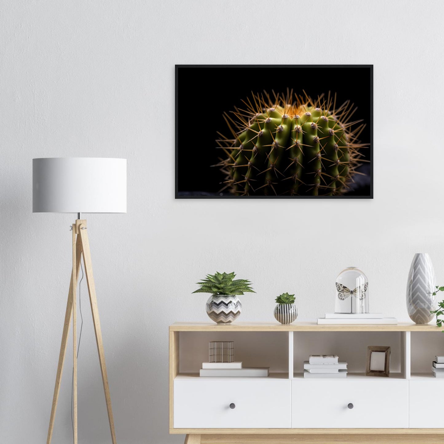 Kaktus in the Studio, Poster mit Holzrahmen - Stiers Beste