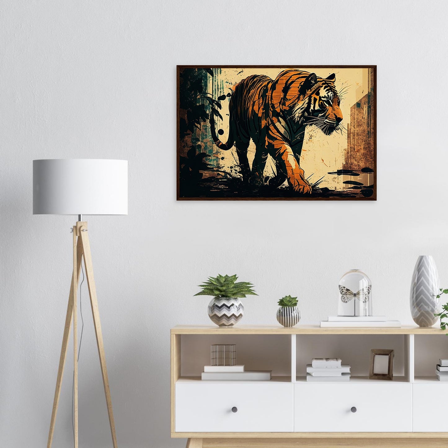 Imposante Streifen, Poster mit Holzrahmen - Stiersbeste