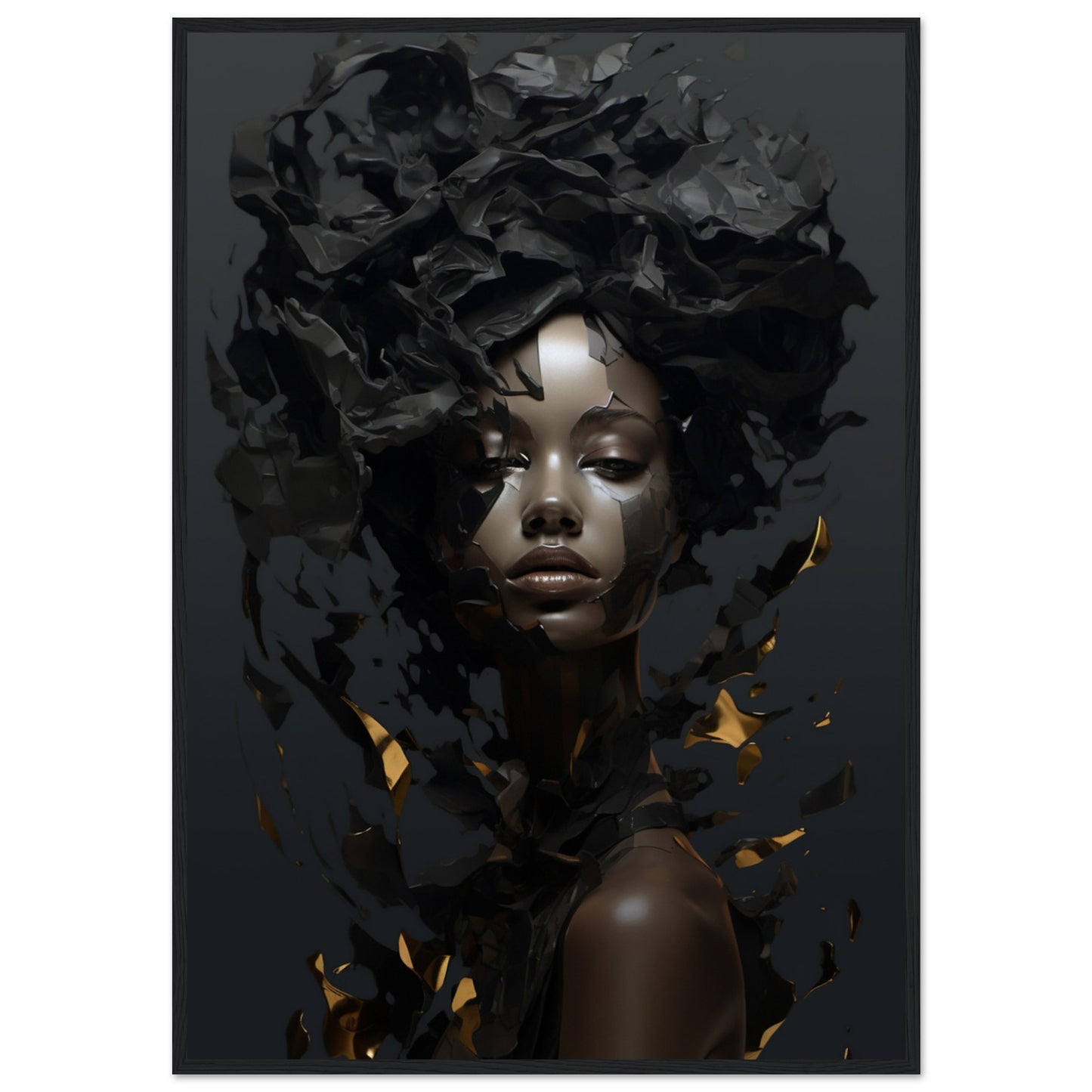 Dark Fragments, Poster mit Holzrahmen - Stiers Beste
