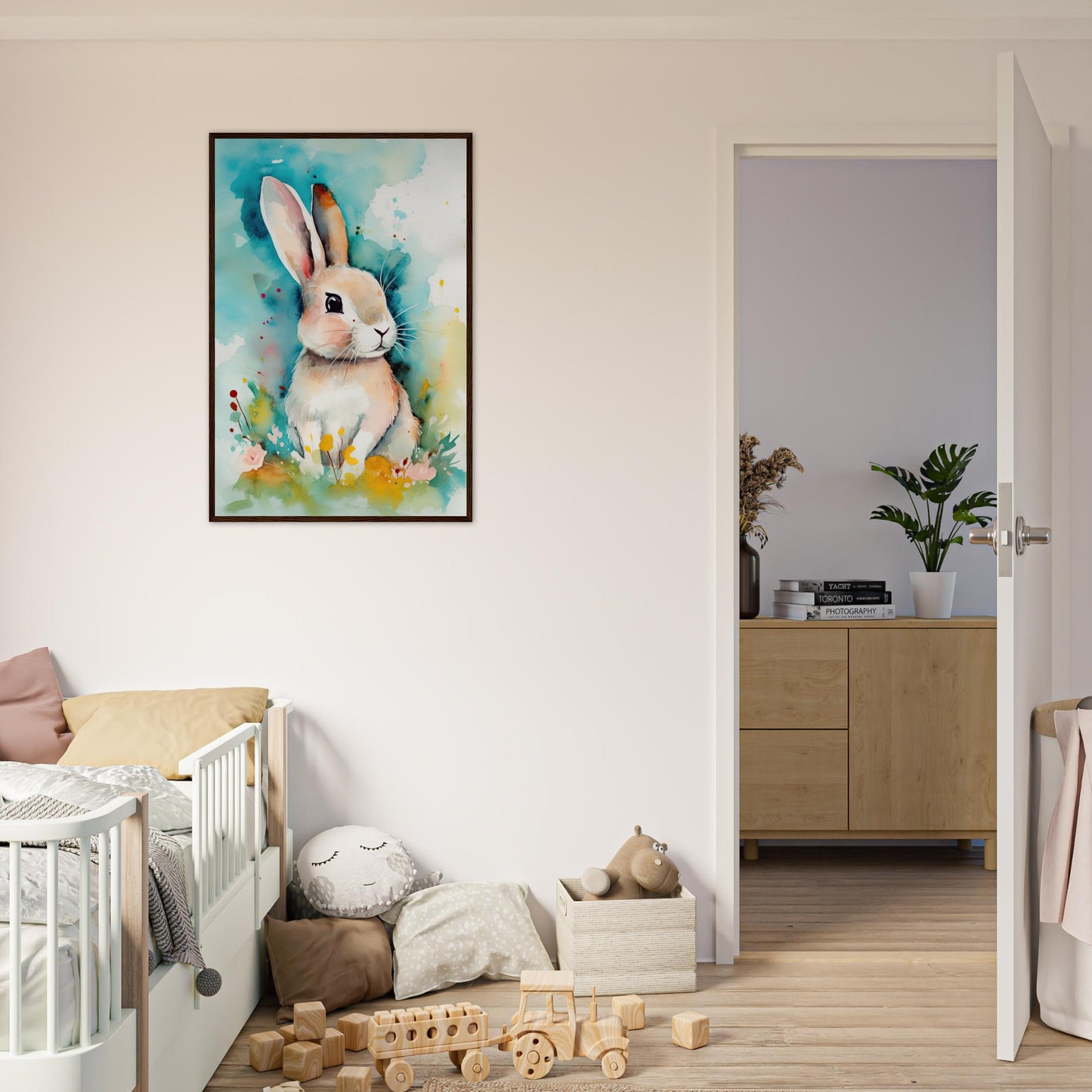 Hoppelino's lustige Streiche, Poster mit Holzrahmen - Stiersbeste