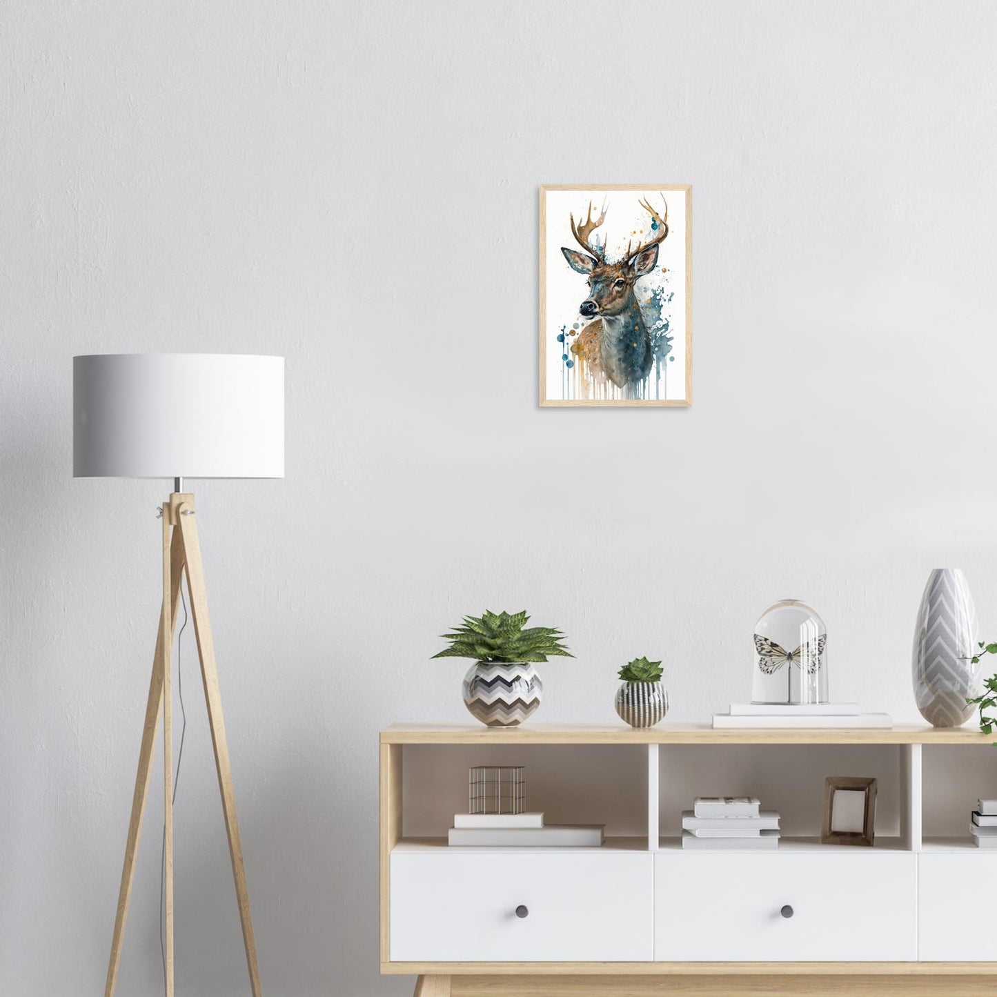 Lebendige Wildvisionen, Poster mit Holzrahmen - Stiersbeste