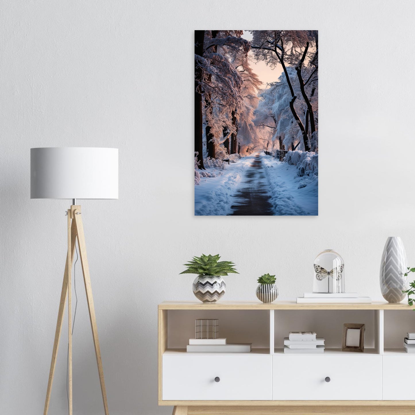 Verschneite Straßenlandschaft, Aluminiumdruck - Stiers Beste
