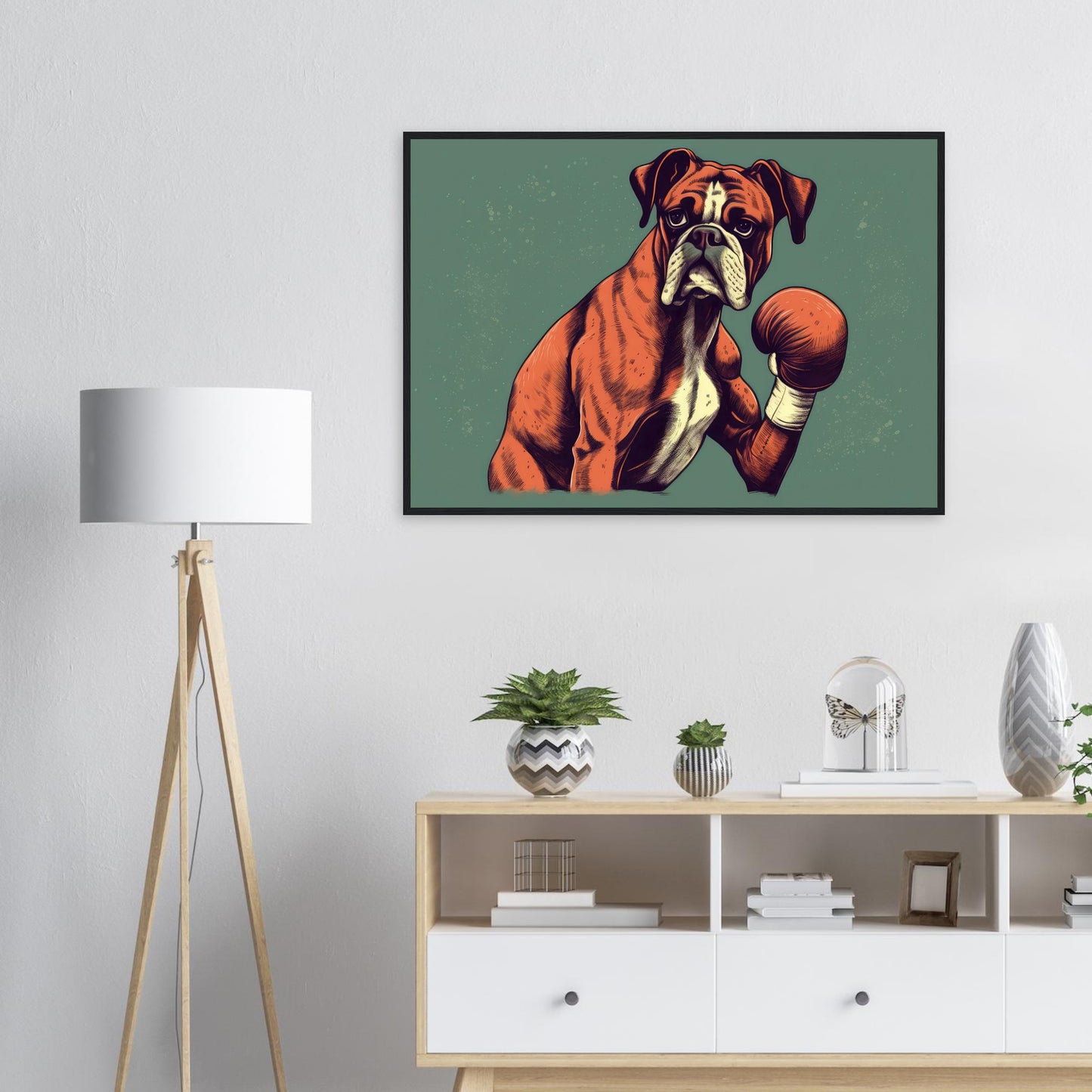 Boxer Boxer, Poster mit Holzrahmen - Stiersbeste