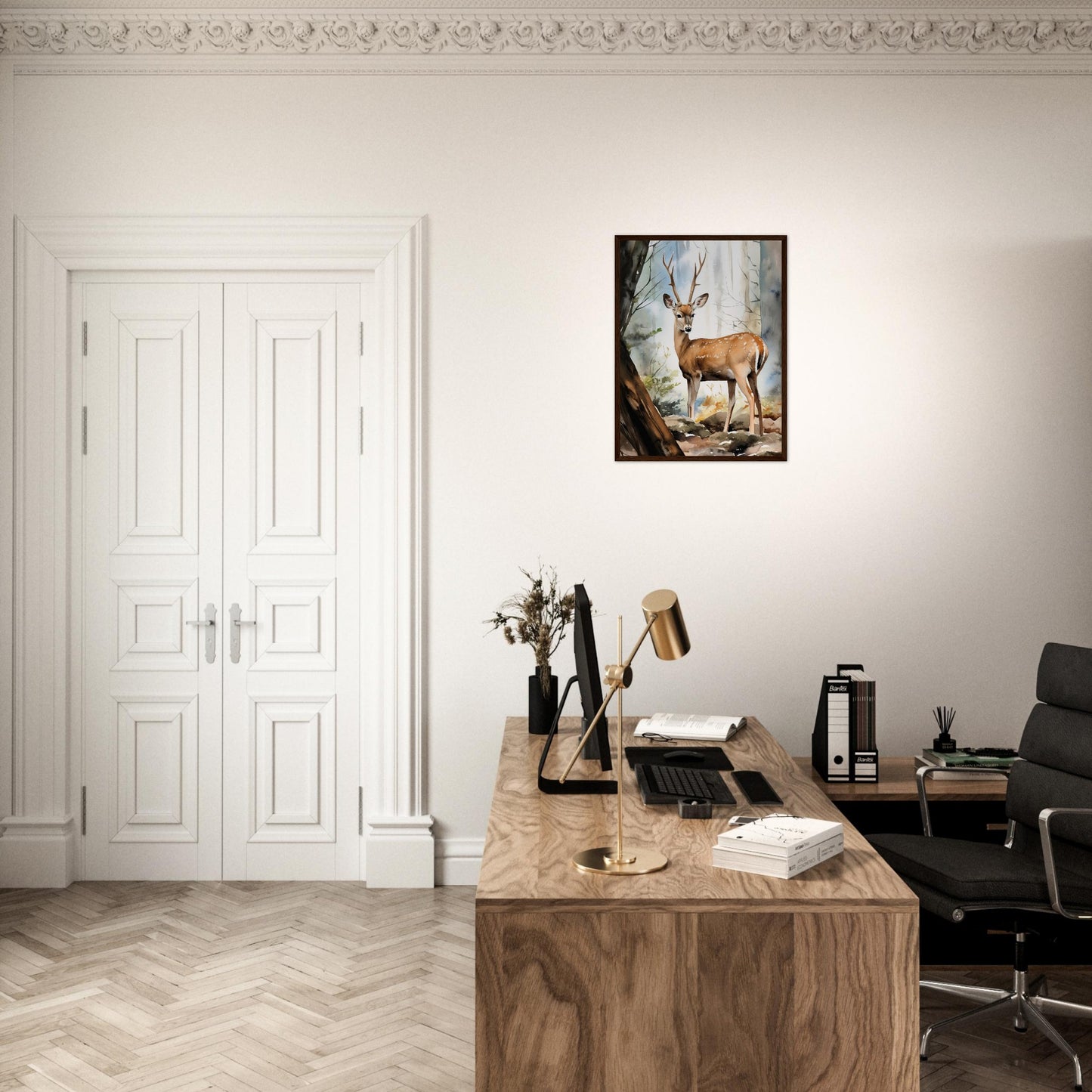 Echos der Natur, Poster mit Holzrahmen - Stiersbeste