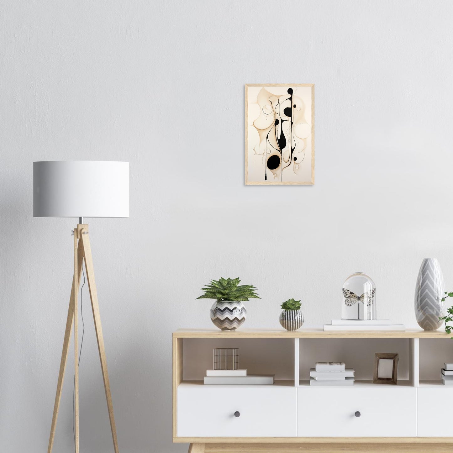 Harmonisch Schwarz, Poster mit Holzrahmen - Stiers Beste