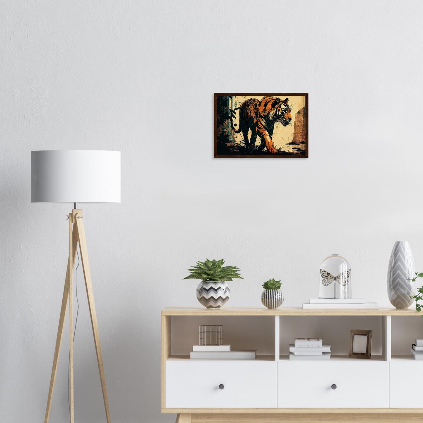 Imposante Streifen, Poster mit Holzrahmen - Stiersbeste