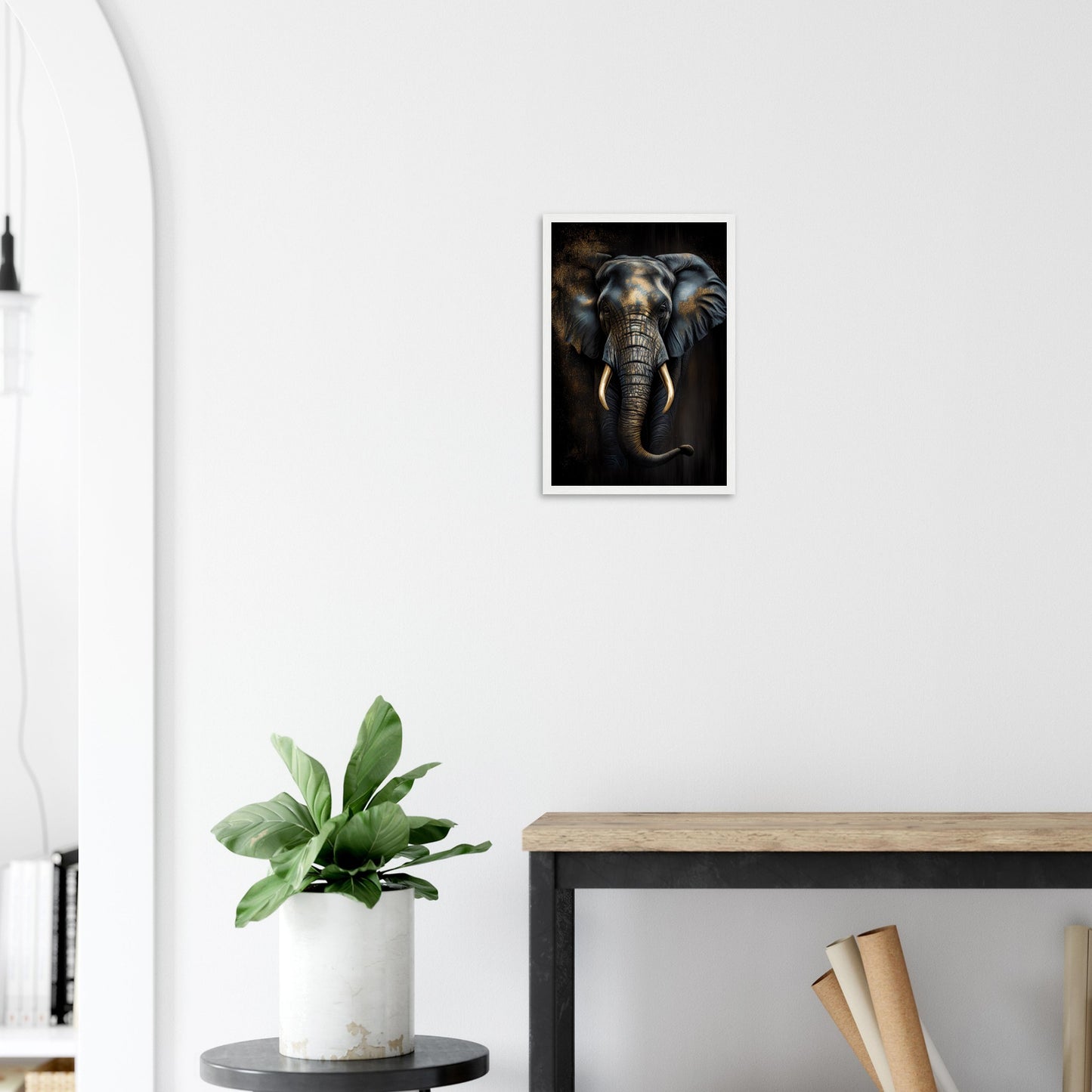 Der glanzvolle Elefant, Poster mit Holzrahmen - Stiersbeste