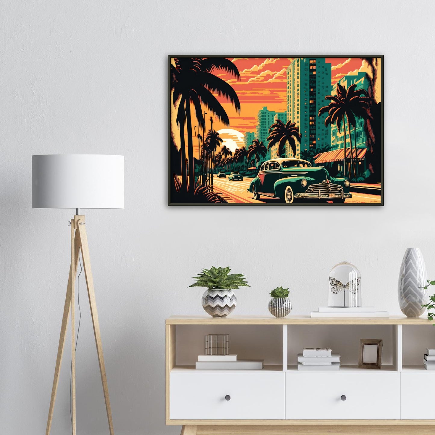 Retro Miami, Poster mit Alurahmen - Stiersbeste