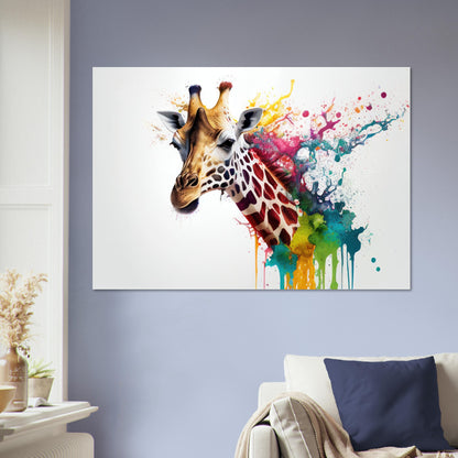 Giraffe Splash Art, Aluminiumdruck - Stiersbeste